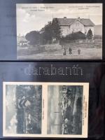 91 db RÉGI történelmi magyar képeslap és fotó albumban. Több érdekes, jobb lap ritka településekről ...