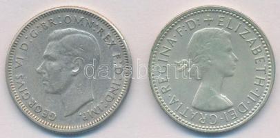 Ausztrália 1944. 1Sh Ag "VI. György" + 1962. 1Sh Ag "II. Erzsébet" T:2
Australi...