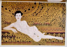 Japán erotikus illusztrációkat tartalmazó könyv plakáttal. Kiadói papírkötés, jó állapotban