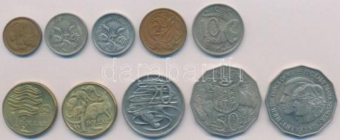 Ausztrália 1966-1993. 1c-1$ (10xklf) T:1-,2 Australia 1966-1993. 1 Cent - 1 Dollar (10xdiff) C:AU,XF