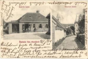 1917 Szentantalfa, Bedő E. üzlete, templom (EK)