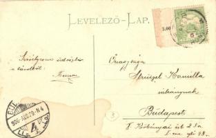 1906 Szob, Vasútállomás, vasutasok. Kiadja Hegedüs Lajos 141. sz