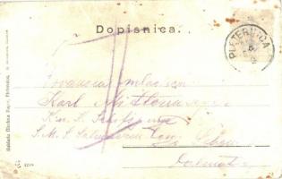 1906 Pleterniceszentmiklós, Pleternica; Főtér, Marko Popper üzlete és kiadása / main square, shop (r...