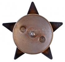 Szovjetunió 1930-1991. "Vörös Csillag Érdemrend" zománcozott Ag kitüntetés csavaros hátlap...