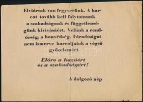 1956 Elvtársak van fegyverünk. Forradalmi röplap 30x21 cm