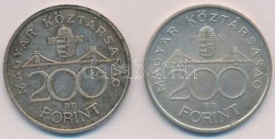 1992-1993. 200Ft Ag "MNB" (2xklf) T:2 patina