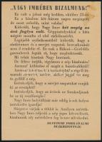 1956 3 db forradalmi röplap, köztük a Nagy Imre kormány megalakulása, a diákság kiállása Nagy Imre m...