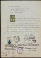 1942 Pozsony, Magyar nyelvű meghatalmazás szlovák okmánybélyegekkel