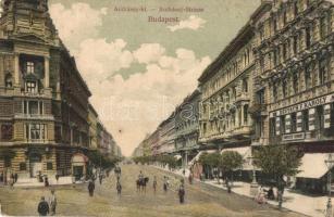 1908 Budapest VI. Andrássy út, Deutsch F. Károly üzlete, fogorvos, takarékpénztár (kopott sarkak / worn corners)