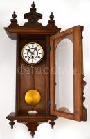 Nyolcnapos ingaóra, zománcozott számlappal, kulccsal, működik, szép állapotban, 88×32,5 ×15,5 cm