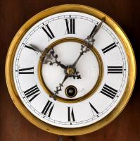 Nyolcnapos ingaóra, zománcozott számlappal, kulccsal, működik, szép állapotban, 88×32,5 ×15,5 cm