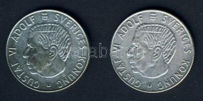 Svédország 1962+1965. 1Kr Ag 2klf évszám T:2, 2/3