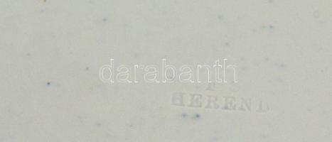 cca 1900 Herendi Cubash mintás áttört szélű dísztányér párban, kézzel festett, jelzett (mélynyomás),...