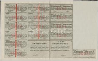 Budapest 1926. "Magyar Általános Bank Részvénytársaság" névre szóló részvénye 10P-ről, víz...