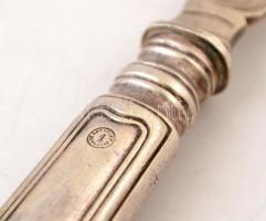 Berndorf monogramos alpakka halkés és villa párban (4 db), jelzett, h:19 és 21 cm