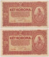 1920. 2K "2aa" (5x) sorszámkövetők (3+2) T:II,II-