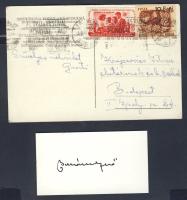 Sebes Gusztáv sportvezető és Buzánszky Jenő aláírása