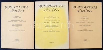 Huszár Lajos (szerk.): Numizmatikai Közlöny hat kötete közte 1971-1972., 1973-1974., 1977-1978., 1979-1980., 1983-1984., 1987-1988. évfolyamok. Újszerű állapotban.