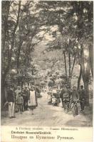 1909 Ruszanda-fürdő, Banja Rusanda (Melence, Melenci); A fősétány részlete, kerékpár, tolókocsi / promenade, bicycle, wheelchair