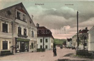 Krieglach, Hauptraße / main street, Friedrich Maros shop, publishers shop + 1916 K.u.K. Zensurstelle Bruck a. d. Mur