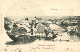 1901 Győr, Újváros és zsinagóga, Sziget rész
