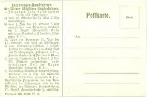 Vienna, Wien; Rund um Wien. Salonwagen-Rundfahrten der Wiener städtischen Straßenbahnen / saloon car...