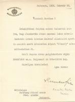 1935 Keresztes-Fischer Ferenc miniszter aláírása levélen
