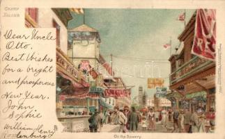 1906 Coney Island, Brooklyn (New York City); On the Bowery. Raphael Tuck & Sons View Postcard No. 5062. litho