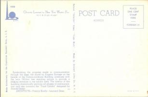 New York City, Communications Building, advertisement card for New York World's Fair 1939