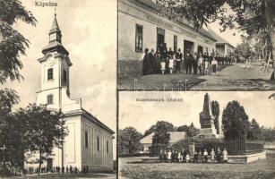 1929 Kápolna, templom, 1848-49-es honvédemlék, utca, Szövetkezeti üzlet és Népház