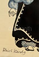 Reich jelzéssel: Intelem. Akvarell-tus, papír, üvegezett keretben, 25×33 cm