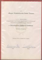 1970 Felszabadulási Jubileumi emlékérem és adományozó okírata