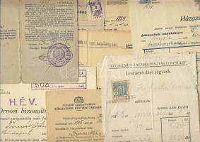 cca 1920-1940 10 klf régi okmánybélyeges irat