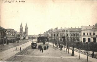 1909 Nyíregyháza, Beltér, villamos templom, Bodnár Pál üzlete