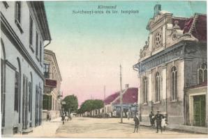 1917 Körmend, Széchenyi utca, izraelita templom, zsinagóga, takarékpénztár, Neu Ignátz üzlete / synagogue (EB)