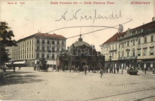 1905 Budapest V. Deák Ferenc tér, Lichtscheindl éttermei, Rosenzweig üzlete, Reinisch Testvérek élővirág csarnoka, földalatti vasúti megállóhely (apró szakadás / tiny tear)