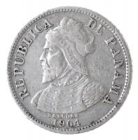 Panama 1904. 5c Ag T:2 Panama 1904. 5 Centesimos Ag C:XF