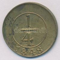 Dominikai Köztársaság 1848. 1/4r sárgaréz T:2 Dominican Republic 1848. 1/4 Real brass C:XF