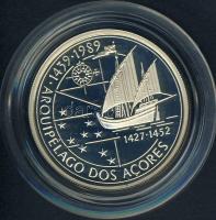 Portugália 1989. "Kanári szigetek-hajó" 100Esc Ag T:PP