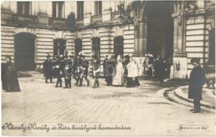 1916 Budapest I., IV. Károly király és Zita királyné koronázása a budai várban