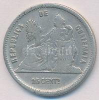 Guatemala 1890. 25c Ag T:2-,3 Guatemala 1890. 25 Centavos Ag C:VF,F