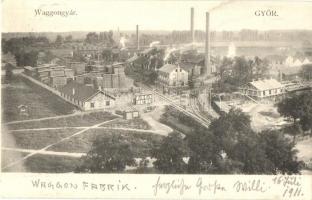 1911 Győr, Vagongyár, iparvasút. Kiadja Nitsmann J. / Waggonfabrik