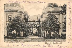 1903 Munkács, Mukacheve, Mukacevo; Gróf Schönborn kastély bejárata. Bertsik Emil tulajdona / castle