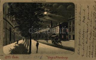 1901 Magyaróvár, Mosonmagyaróvár; Fő utca este. S. Aichinger kiadása. litho (EK)