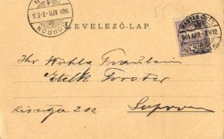 1901 Magyaróvár, Mosonmagyaróvár; Fő utca este. S. Aichinger kiadása. litho (EK)