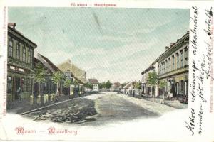 1900 Moson (Magyaróvár, Mosonmagyaróvár); Fő utca, Schulz J. kávéháza. Kiadja A. Kumpf (apró szakadás / tiny tear)