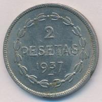 Spanyolország / Polgárháború / Bizkaia Köztársaság 1937. 2P Ni T:2 ph.
Spain / Civil War / Euzkadi ...