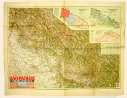 1942 Kárpátalja / Podkarpatiya / Karpatenland / Subcarpathie / Subcarpazia, 1:200000, M. Kir. Honv. Térk. Int., 2. kiad. (1942. máj. 1-jei határok), kis gyűrődésekkel, 96×74 cm