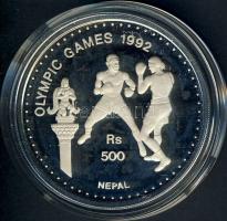 Nepál 1992. 500R Ag "Olimpia-boksz" T:PP