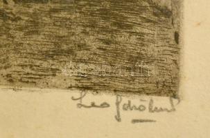 Olvashatatlan jelzéssel: Utcakép. Rézkarc, papír, jelzett, üvegezett keretben, 10×8 cm